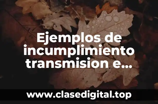 Ejemplos de incumplimiento transmision e inexistencia de las obligaciones y Significado