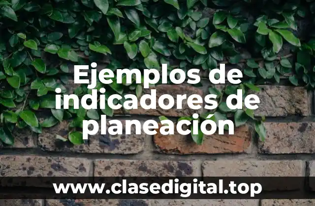 Ejemplos de indicadores de planeación