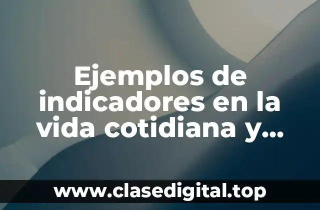 Ejemplos de indicadores en la vida cotidiana y Significado
