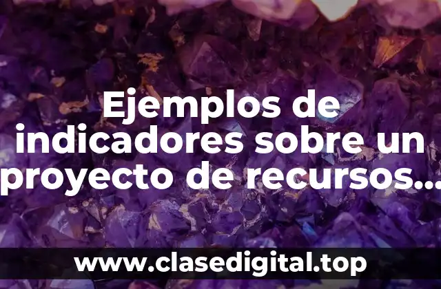 Ejemplos de indicadores sobre un proyecto de recursos humanos