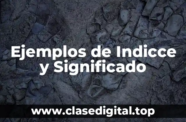 Ejemplos de Indicce y Significado