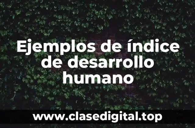 Ejemplos de índice de desarrollo humano