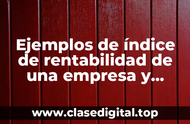 Ejemplos de índice de rentabilidad de una empresa