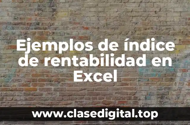 Ejemplos de índice de rentabilidad