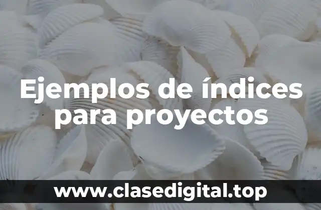 Ejemplos de índices para proyectos