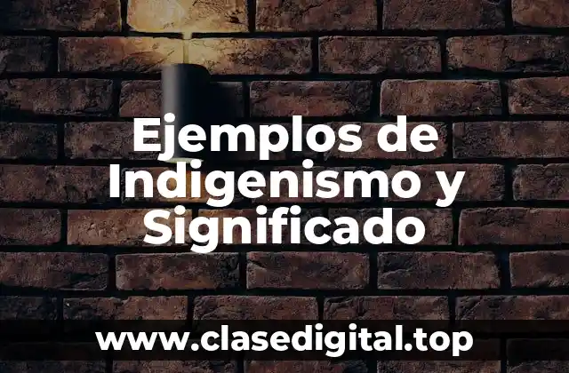 Ejemplos de Indigenismo y Significado