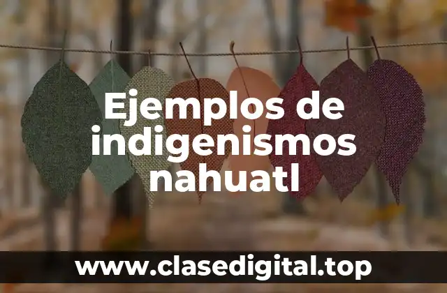 Ejemplos de indigenismos nahuatl