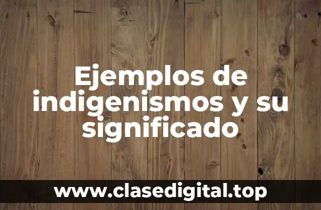 Ejemplos de indigenismos