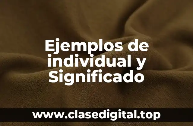 Ejemplos de individual y Significado