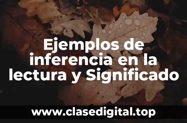 Ejemplos de inferencia en la lectura y Significado