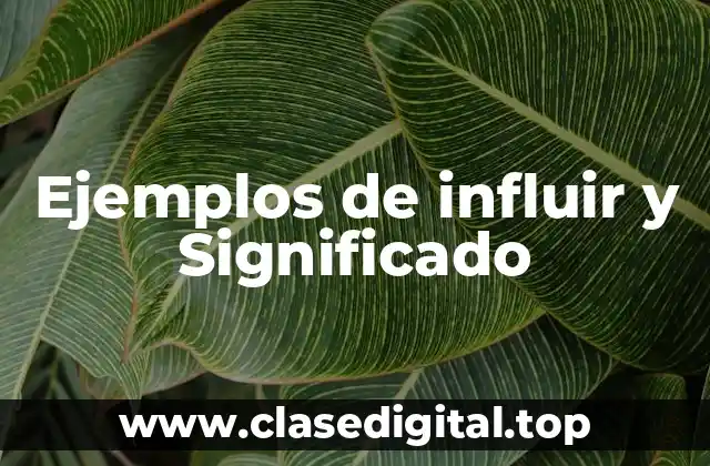 Ejemplos de influir y Significado