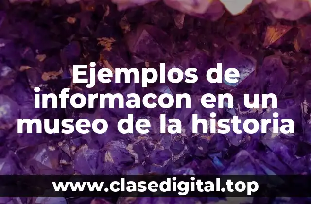 Ejemplos de informacon en un museo de la historia