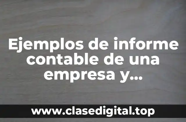 Ejemplos de informe contable de una empresa y Significado