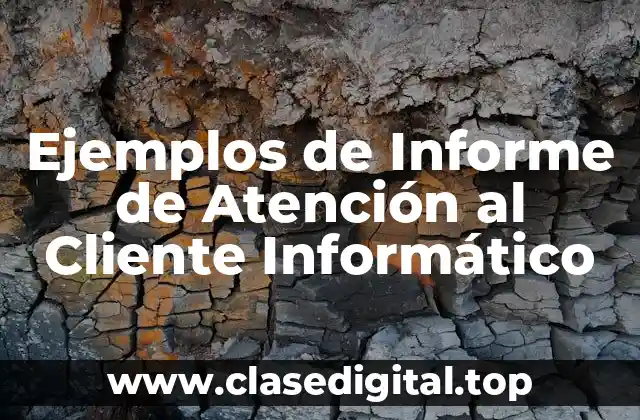 Ejemplos de Informe de Atención al Cliente Informático