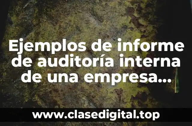 Ejemplos de informe de auditoría interna de una empresa comercial y Significado