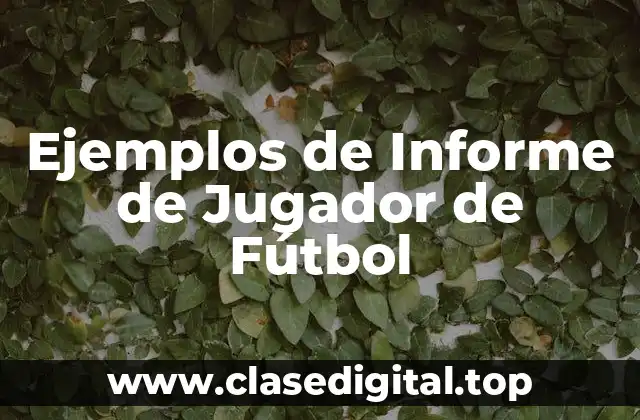 Ejemplos de Informe de Jugador de Fútbol