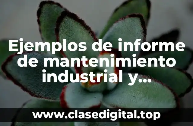 Ejemplos de informe de mantenimiento industrial y Significado