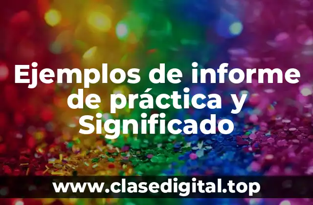 Ejemplos de informe de práctica y Significado