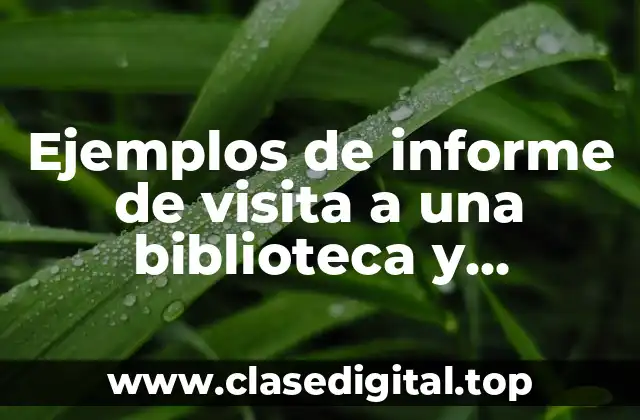 Ejemplos de informe de visita a una biblioteca y Significado