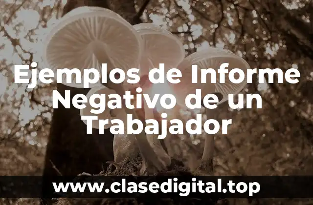 Ejemplos de Informe Negativo de un Trabajador