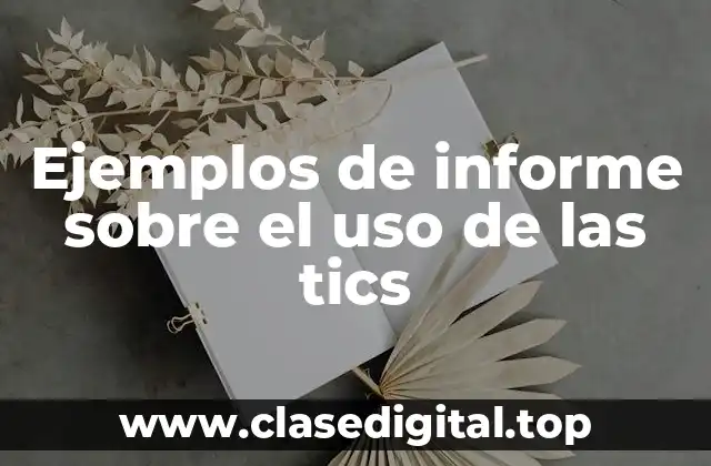 Ejemplos de informe sobre el uso de las tics