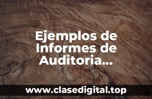 Ejemplos de Informes de Auditoria Administrativa con ISO 2001