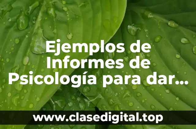 Ejemplos de Informes de Psicología para dar de baja