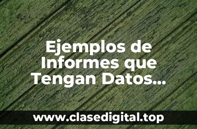Ejemplos de Informes que Tengan Datos Personales y Preparación Académica