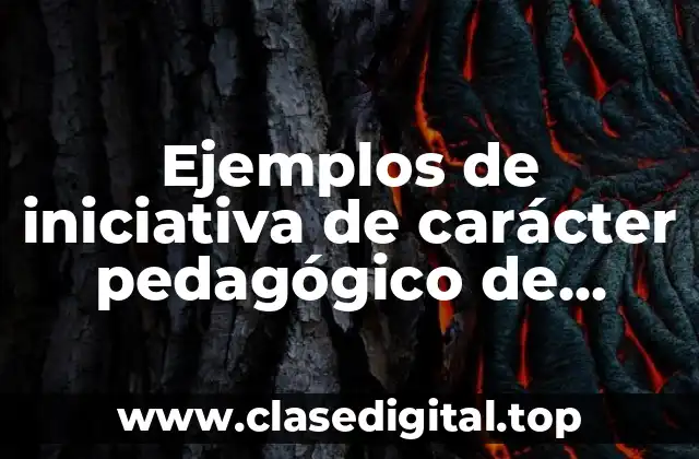 Ejemplos de iniciativa de carácter pedagógico de educación preescolar y Significado