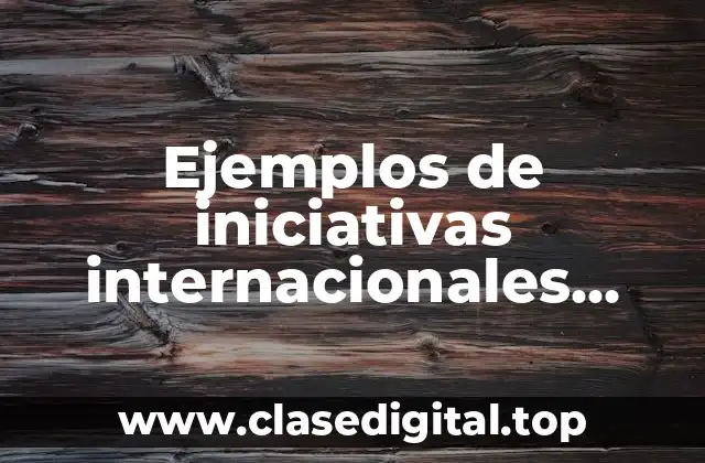 Ejemplos de iniciativas internacionales promotoras de la sustentabilidad