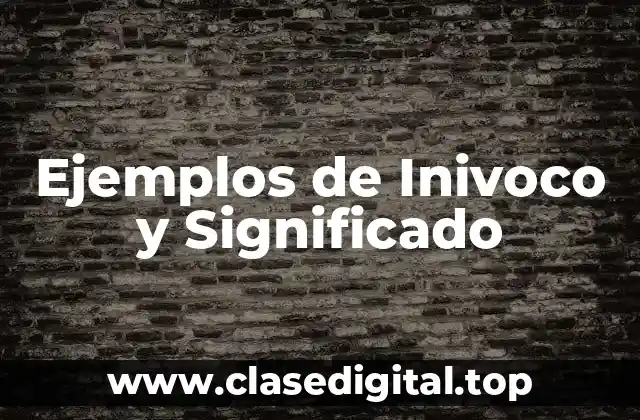 Ejemplos de Inivoco y Significado