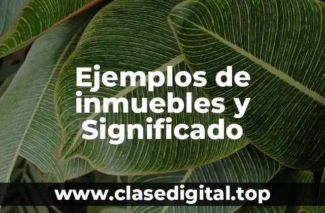Ejemplos de inmuebles y Significado