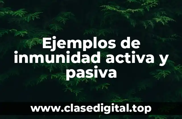 Ejemplos de inmunidad activa y pasiva