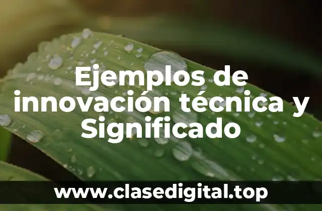 Ejemplos de innovación técnica y Significado