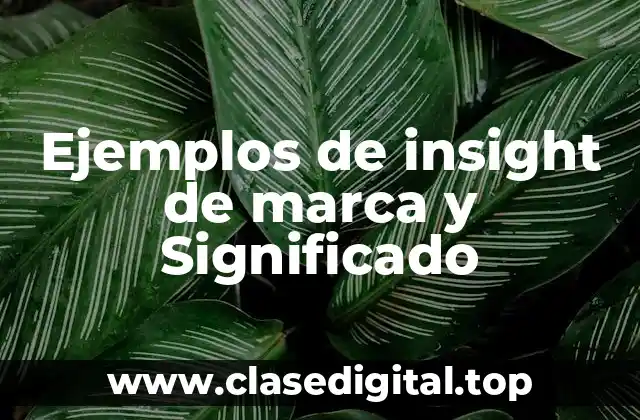 Ejemplos de insight de marca