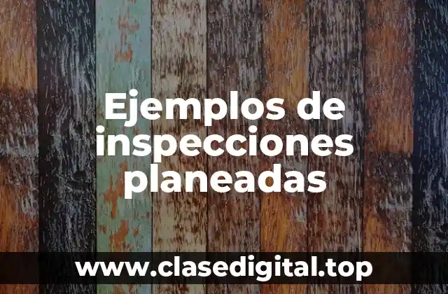 Ejemplos de inspecciones planeadas