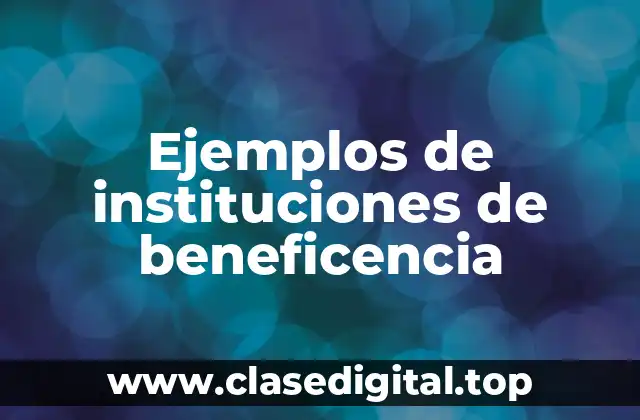 Ejemplos de instituciones de beneficencia