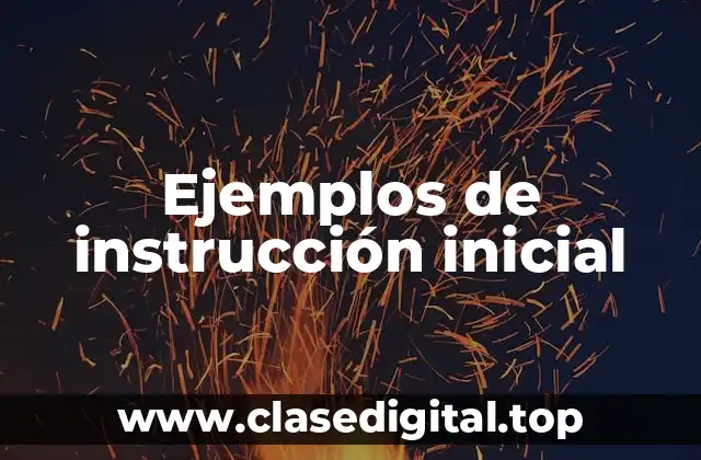 Ejemplos de instrucción inicial