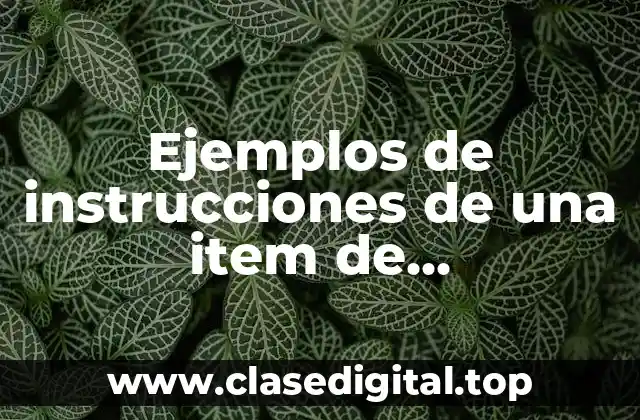 Ejemplos de instrucciones de una item de jerarquización