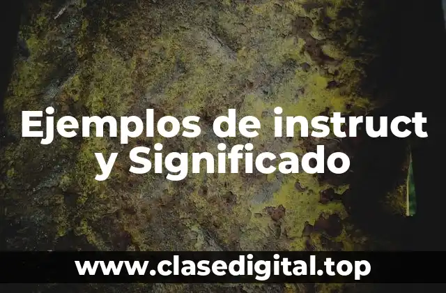 Ejemplos de instruct y Significado
