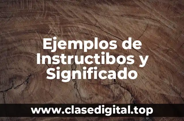 Ejemplos de Instructibos y Significado