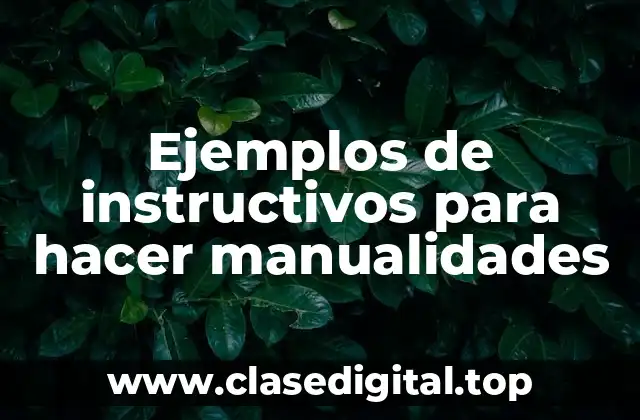 Ejemplos de instructivos para hacer manualidades
