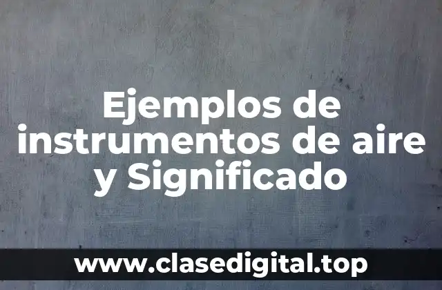 Ejemplos de instrumentos de aire y Significado
