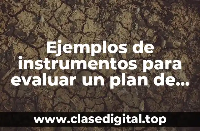 Ejemplos de instrumentos para evaluar un plan de trabajo