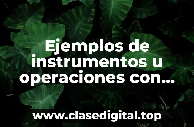 Ejemplos de instrumentos u operaciones con sociedades de inversión