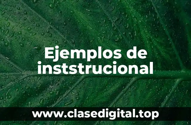 Ejemplos de inststrucional