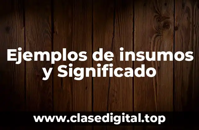 Ejemplos de insumos y Significado