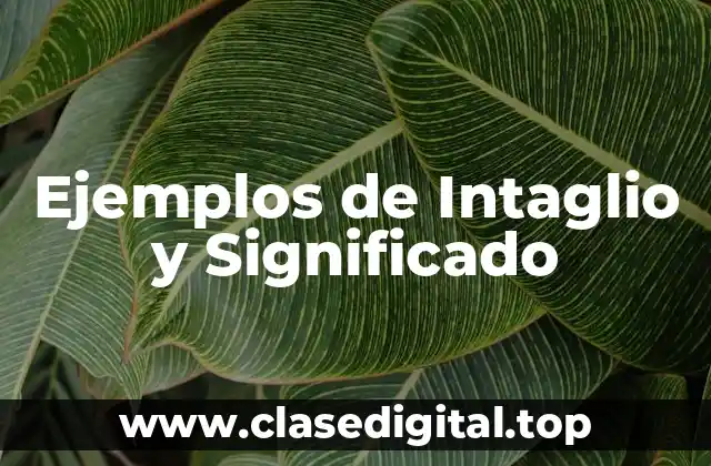 Ejemplos de Intaglio y Significado