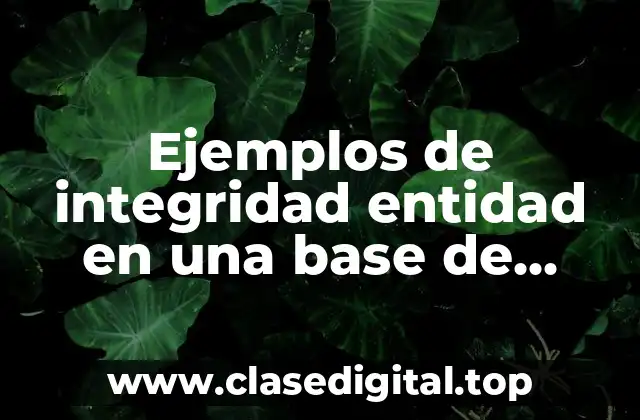 Ejemplos de integridad entidad en una base de datos