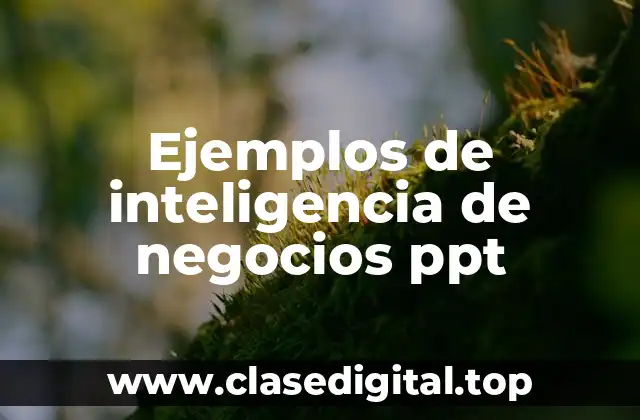 Ejemplos de inteligencia de negocios ppt